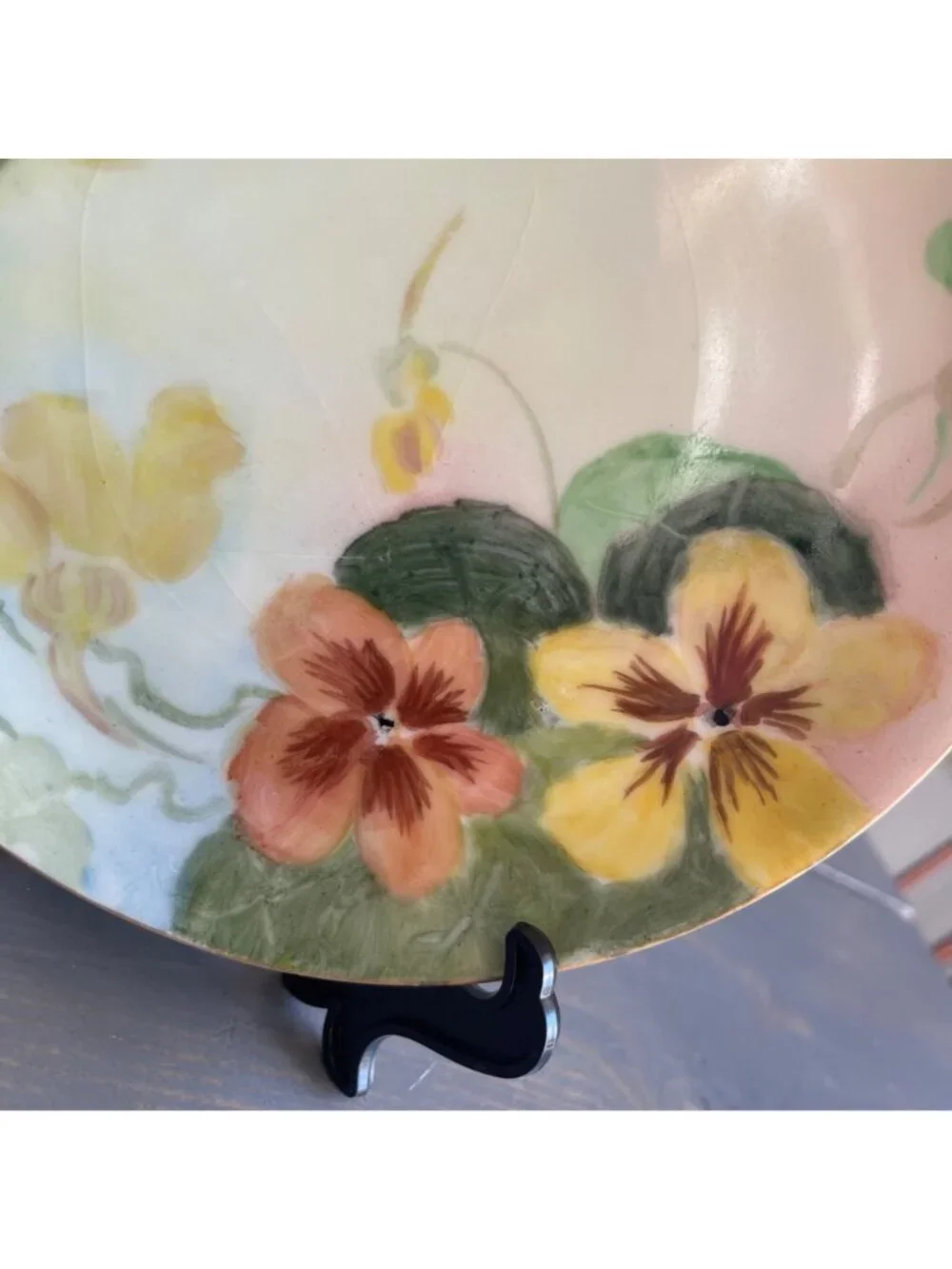 Antique The Geo H. Bowman Co Hand Painted Floral Plate